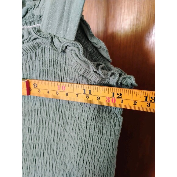 Zesica Women's Blue/Green Ruffled Boho Maxi Dress with Smocked Detail, Size S‎ - Picture 7 of 7